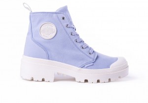Palladium Pallabase Twill Stövlar Dam Blå | FMNIRTL-35