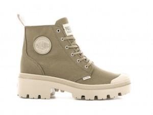Palladium Pallabase Twill Stövlar Dam Butternut | UACKNDZ-42