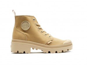 Palladium Pallabase Twill Stövlar Dam Caramel | DXKLRJY-50