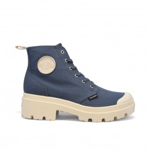 Palladium Pallabase Twill Stövlar Dam Indigo | CWORZEX-96