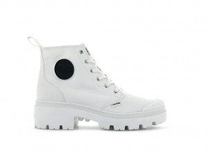 Palladium Pallabase Twill Stövlar Dam Vita | ZQTJHFG-21