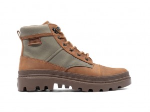 Palladium Pallatrooper Rough Stövlar Herr Olivgröna Orange | HUCFONG-50