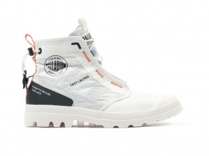 Palladium Pampa Travel Lite Rs Stövlar Barn Vita Svarta | QZXUDWS-09